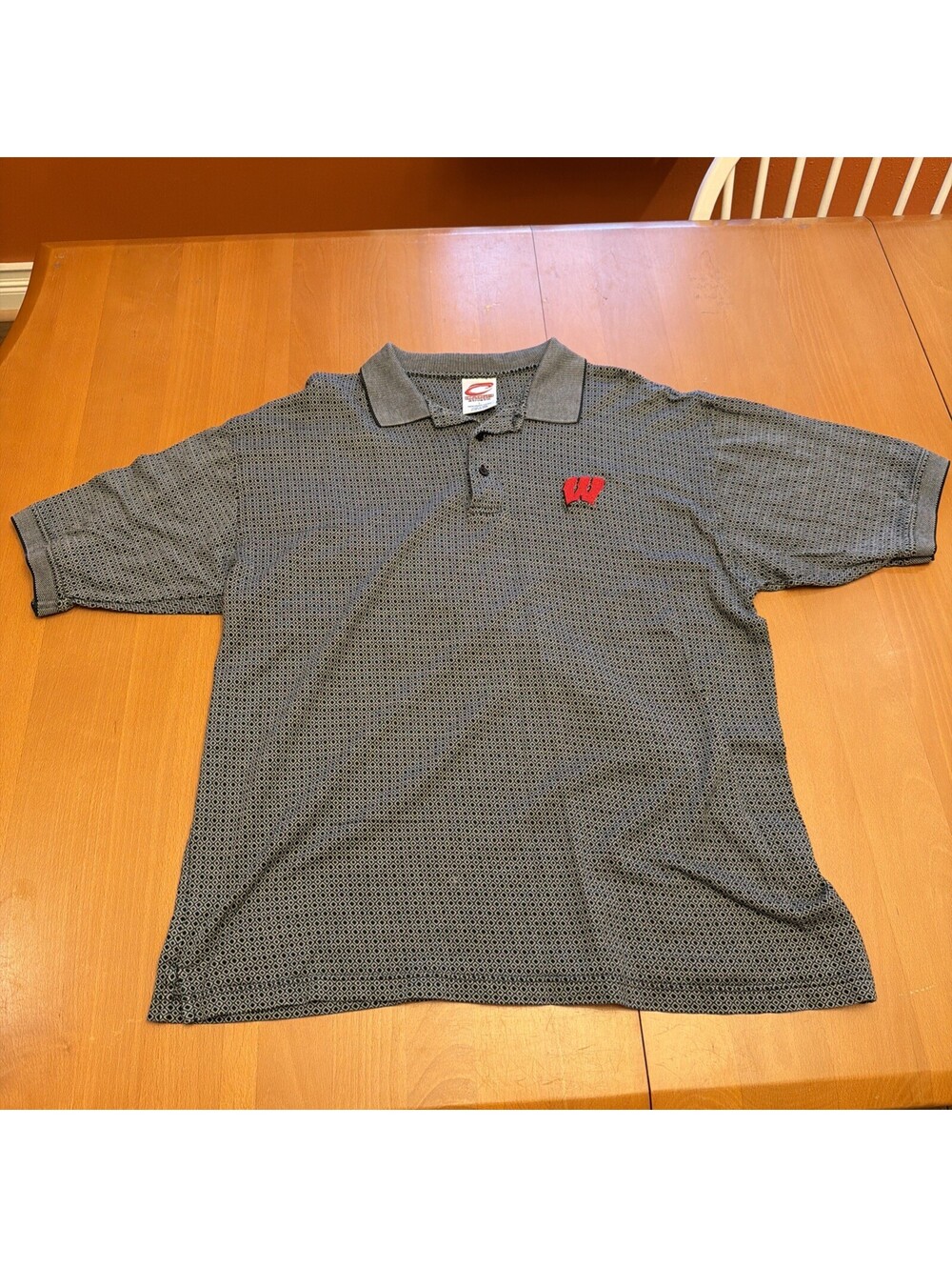 VTG Cadre Athletic Wisconsin Badgers Polo Shirt Large L